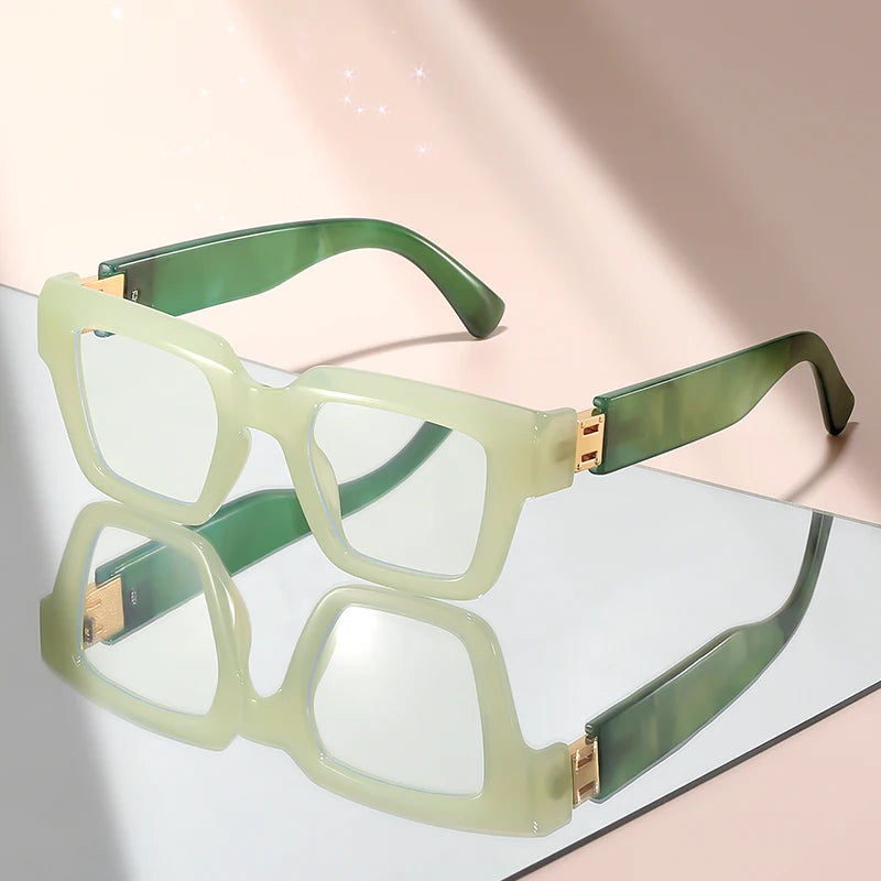 Retro Marble Blue Light Glasses – Luxury Style Unisex Computer Eyewear for Men & Women