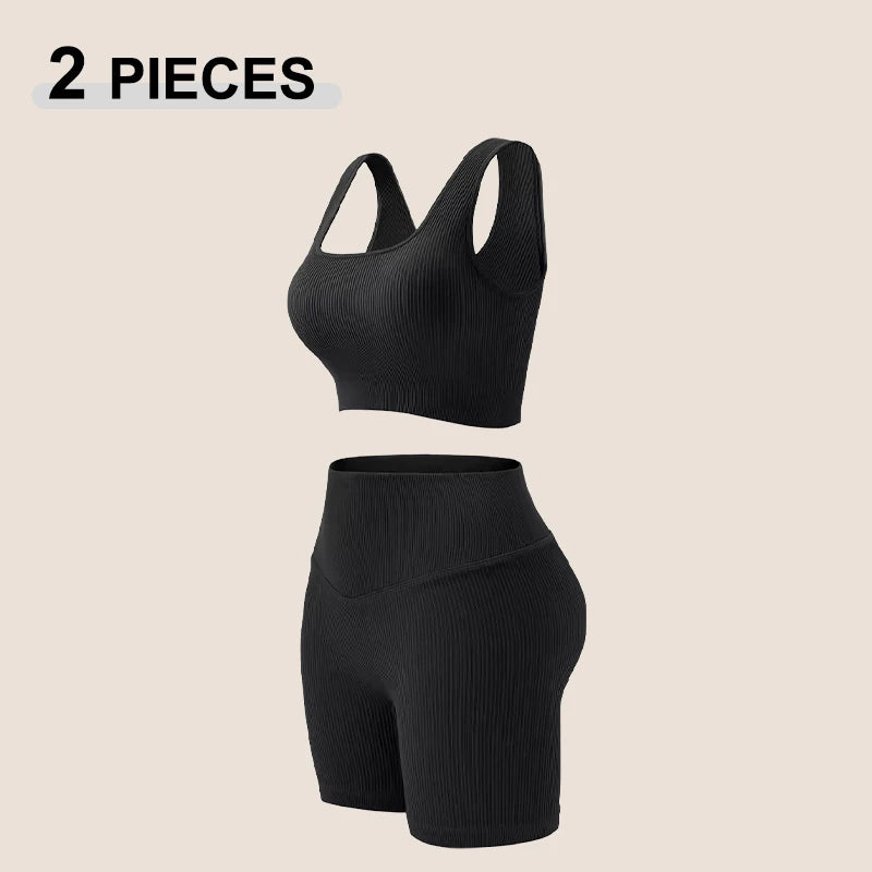 Seamless Women’s Yoga Set – High Waist Gym Leggings & Sports Bra, Quick Dry Fitness Outfit