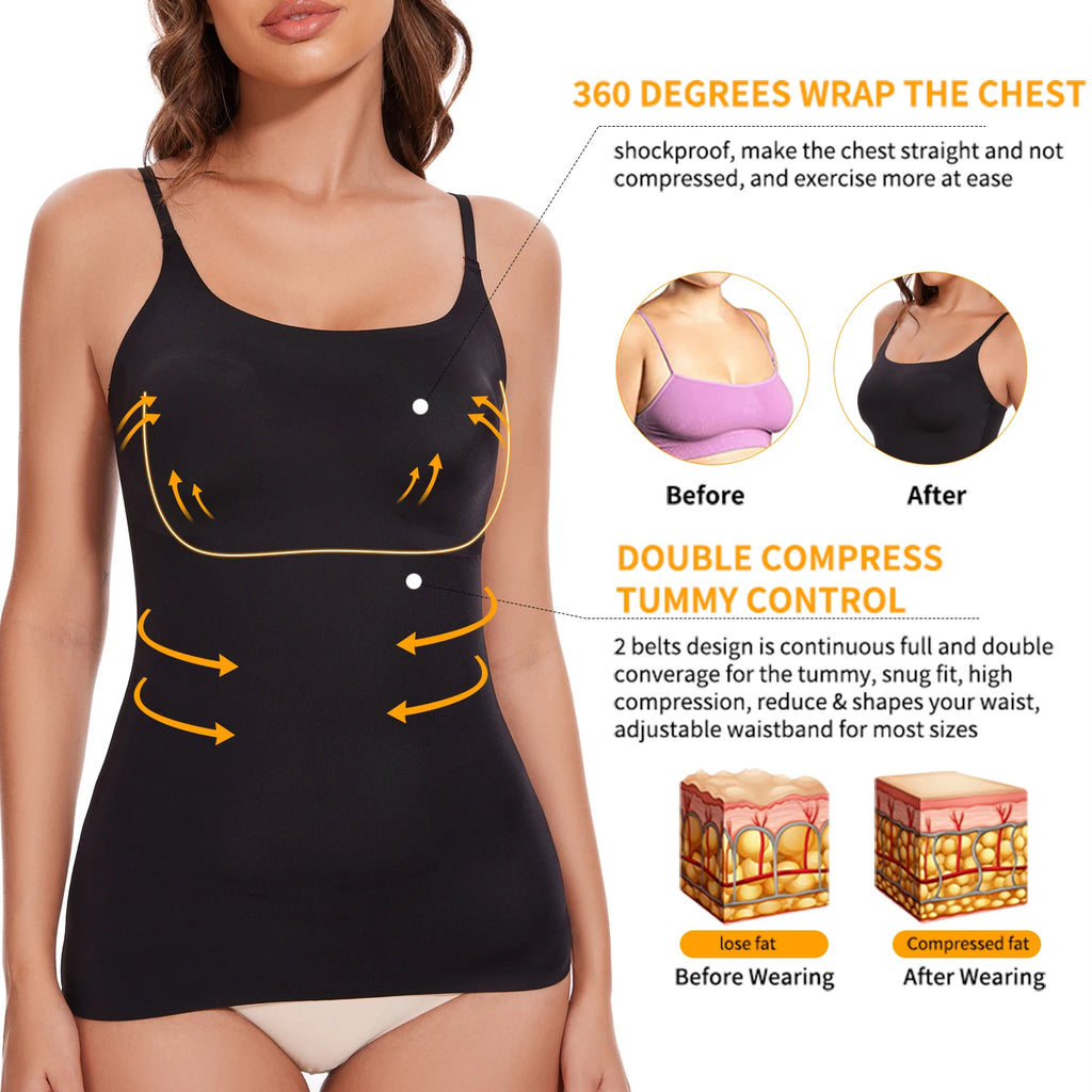 Women’s Shapewear Tank Top Tummy Control Seamless Slimming Cami Vest