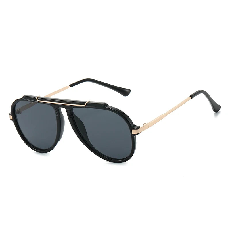 Oversized Pilot Sunglasses – Vintage Gradient UV400 Shades, Fashion Eyewear for Women & Men