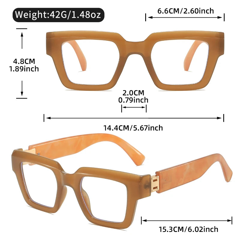 Retro Marble Blue Light Glasses – Luxury Style Unisex Computer Eyewear for Men & Women