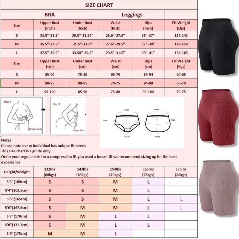 2-Piece Seamless Workout Set for Women – High Waist Gym Leggings & Sports Bra Activewear