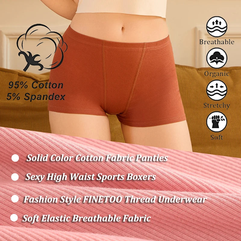 7Pcs Seamless Cotton Women Boyshort Underwear Set S–XXL – High Waist Soft Stretch Cozy Breathable Everyday Panties