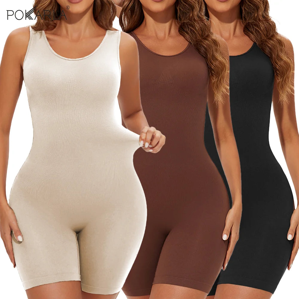 Women’s Seamless Full Body Shapewear Bodysuit Tummy Control Thigh Slimming Body Shaper