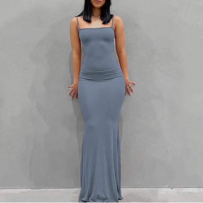 Women’s Bodycon Maxi Dress Loungewear– Sleeveless Backless Long Dress