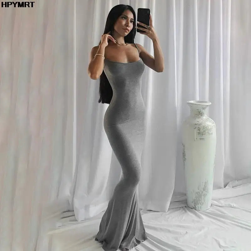 Women’s Bodycon Maxi Dress Loungewear– Sleeveless Backless Long Dress