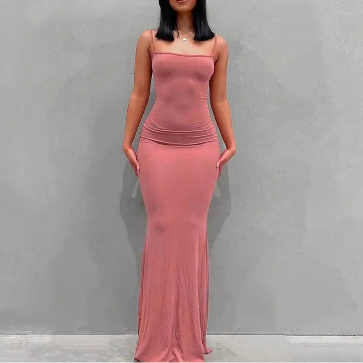 Women’s Bodycon Maxi Dress Loungewear– Sleeveless Backless Long Dress