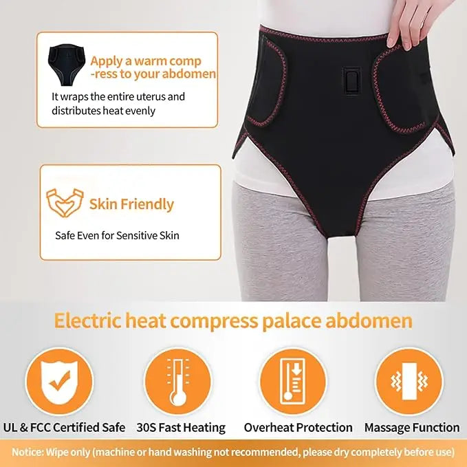 Menstrual Heating Pad Abdomen Wrap – Electric Waist Wrap with Heat & Vibration for Period Comfort