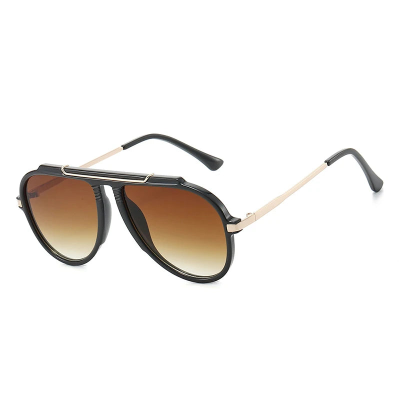 Oversized Pilot Sunglasses – Vintage Gradient UV400 Shades, Fashion Eyewear for Women & Men